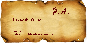 Hradek Alex névjegykártya